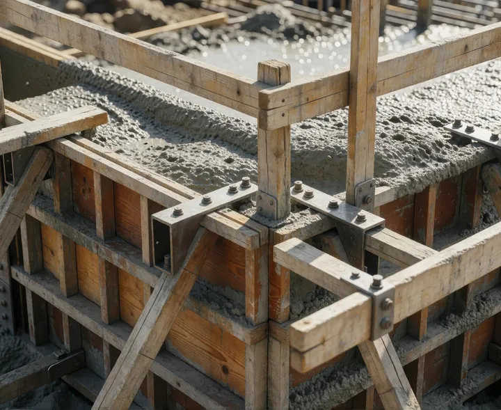 Foundation forms set on a prepared building pad